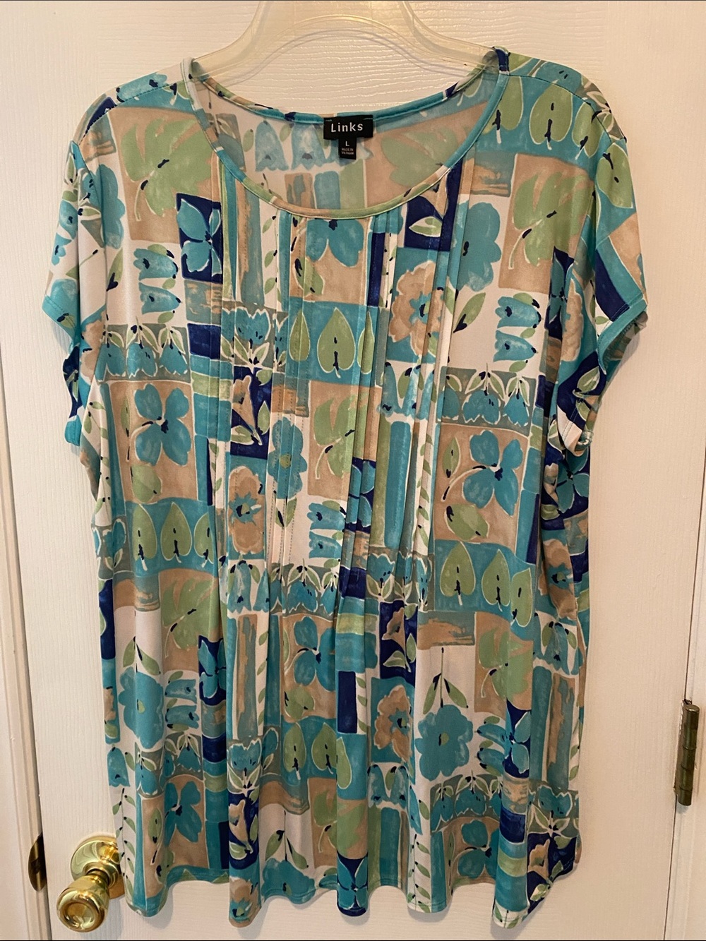 Links Floral Print Tunic in Aqua, Green and Navy